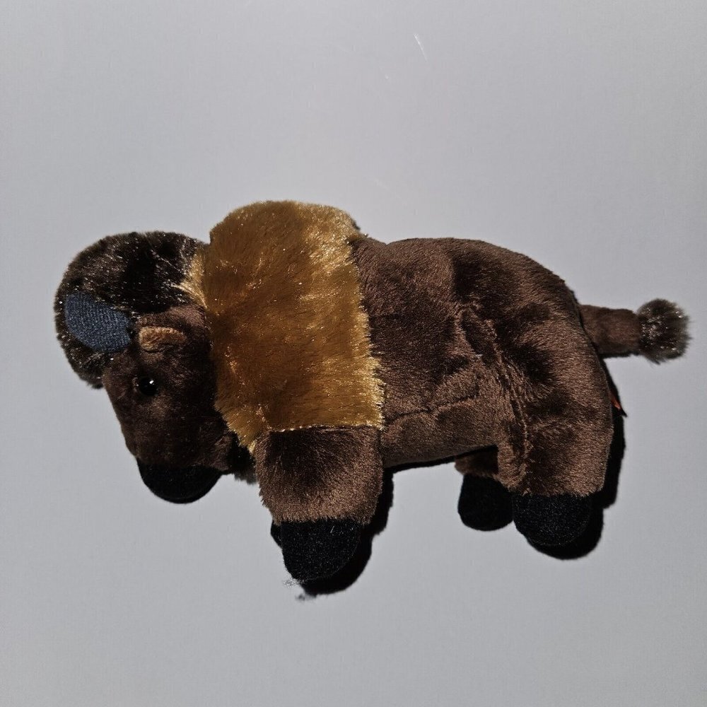 Wild Republic Brown Bison Buffalo Plush 5" Realistic Stuffed Animal Toy SOUND
